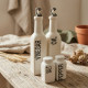 Porcelain Oil Dispenser & Salt Shaker Set - 4 Pcs